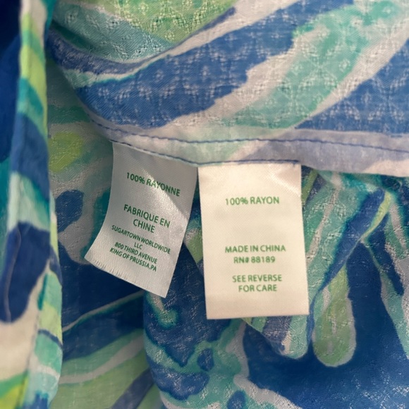 EUC Lilly Pulitzer button front blouse, size large - Picture 5 of 6